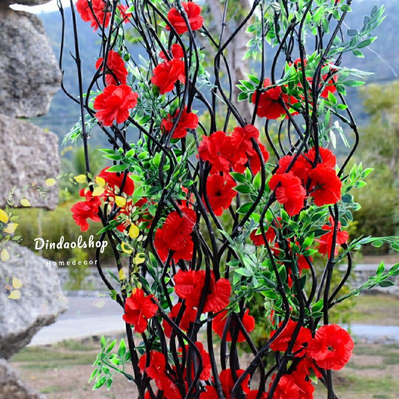 10 batang bambu  ulir  bunga anyelir merah Shopee Indonesia