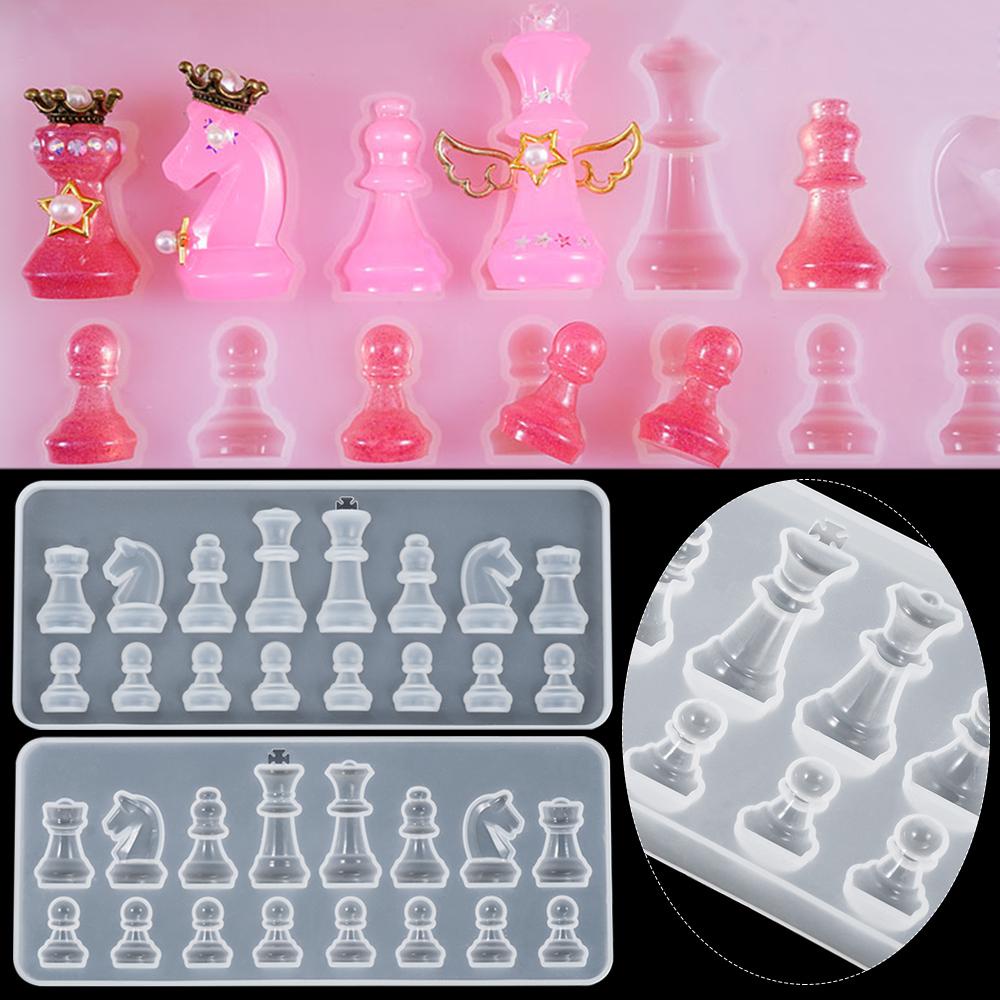 Top Catur Cetakan Resin Epoxy Kristal Liontin Resin Kristal Perhiasan Jewelry Making Tools Crafting Baking Tray