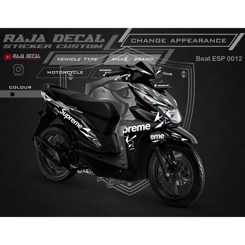 Decal Sticker Honda Beat Fi 2017-2019 Fullbody Stiker Dekal Beat Custom Supreme Kode Beat 012