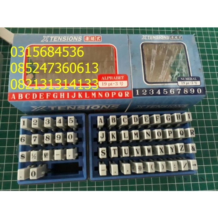 

(TERLARIS) stempel angka dan huruf xtensions 19pt