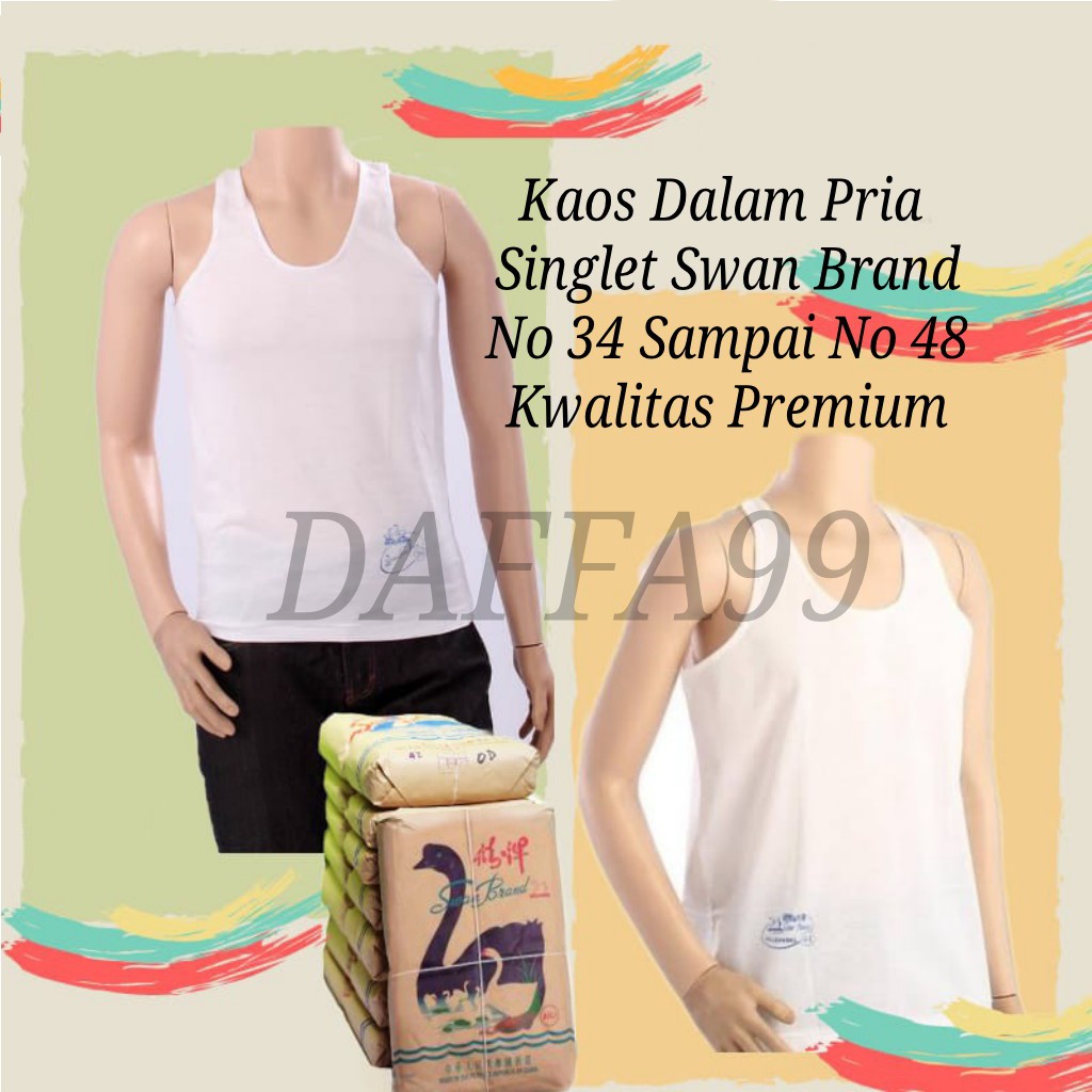 Singlet SWAN BRAND Kaos Dalam Pria Size 34 - 48