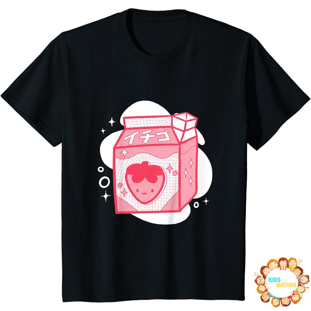Baju anak 90s Japanese Aesthetic Strawberry Juice T-Shirt