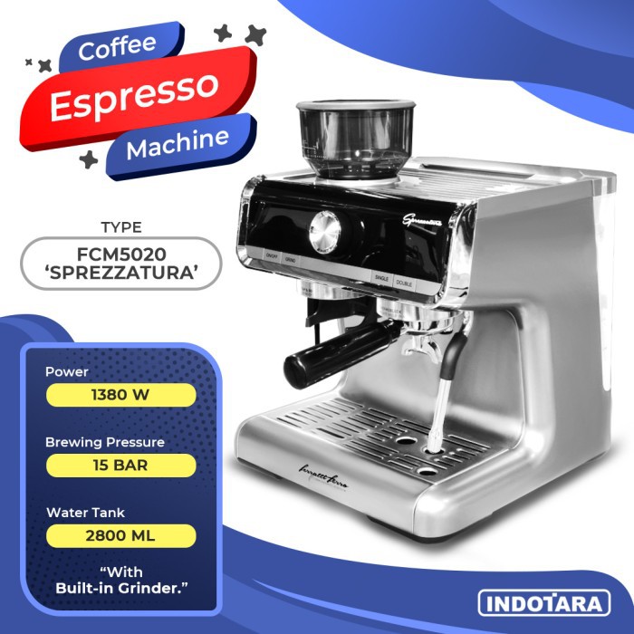 Mesin Kopi Espresso dengan Grinder Kopi Ferratti Ferro FCM-5020 P1