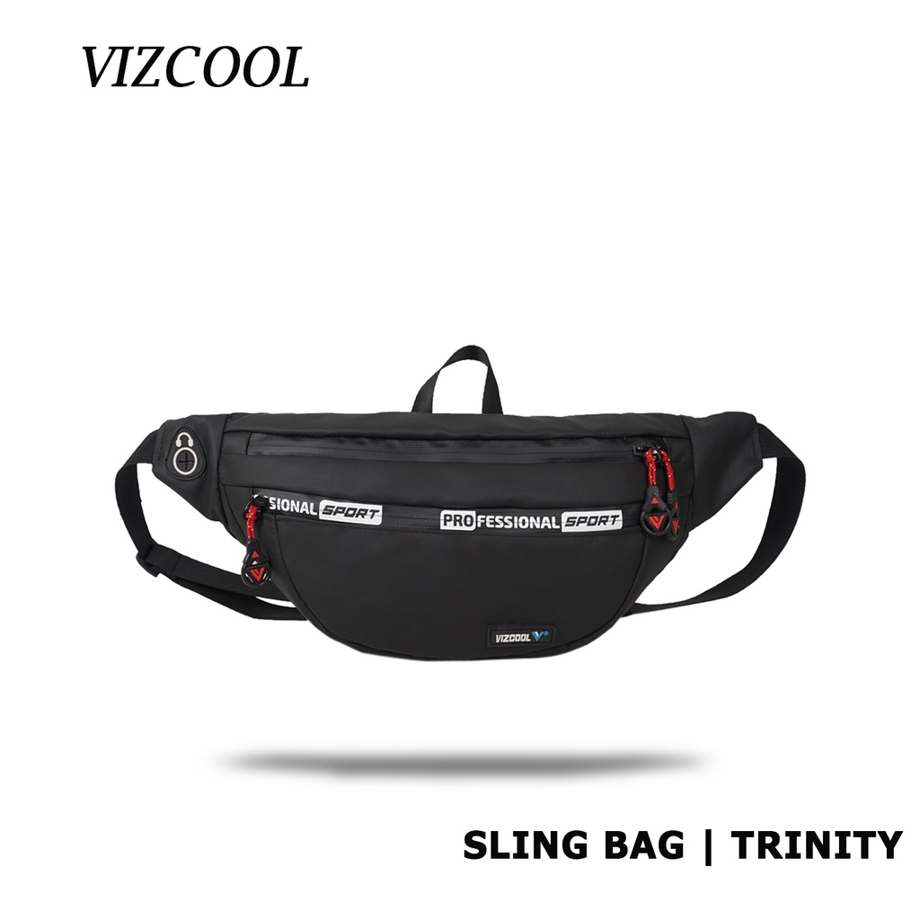 VIZCOOL - Tas WaistBag Pria Trinity/Tas Pinggang Murah Keren/Tas Selempang Pria/Tas Waistbag Waterpr