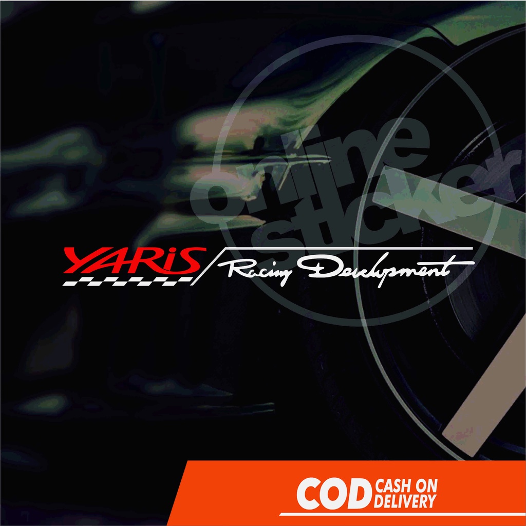 Sticker Yaris racing development untuk mobil kaca depan