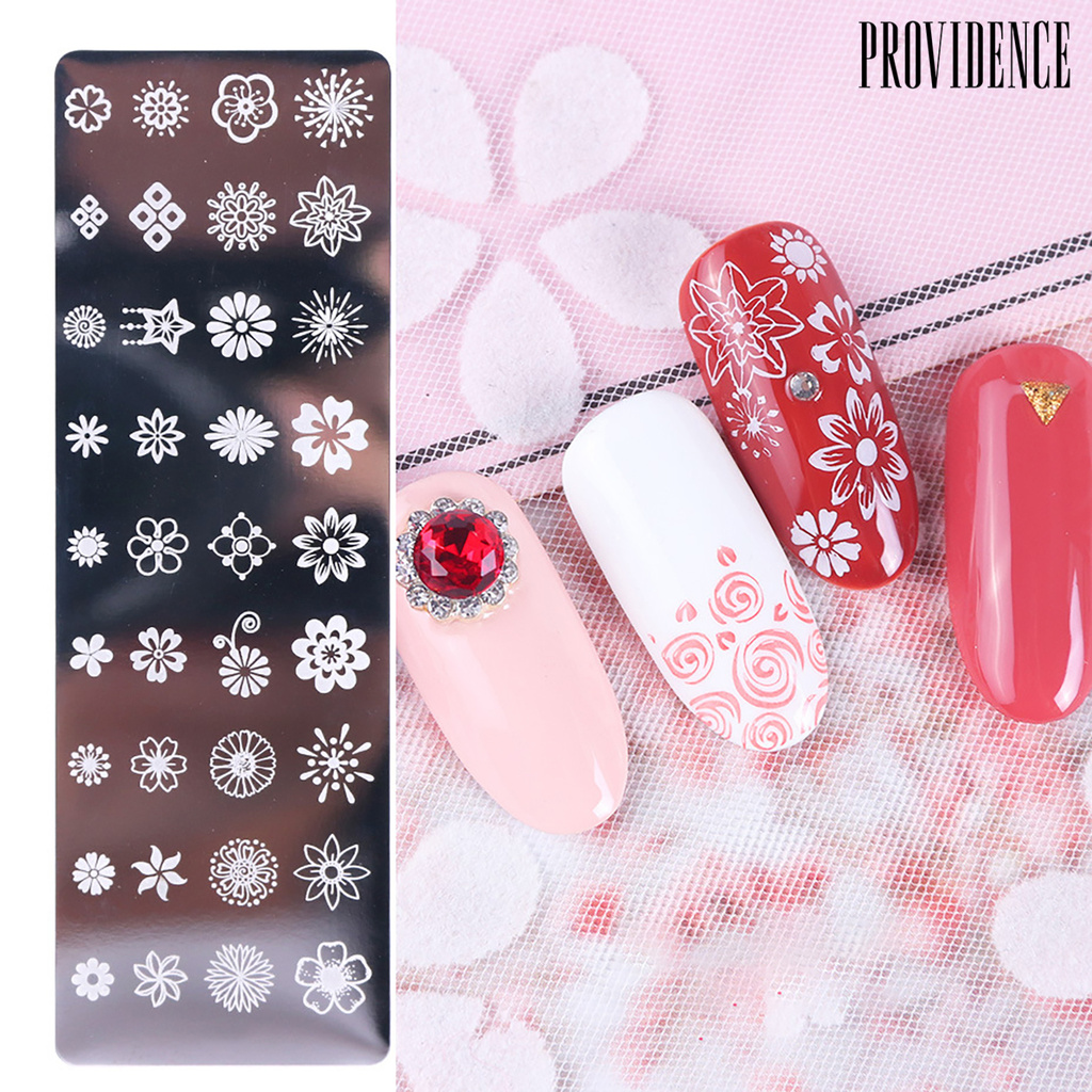 Providence Nail Art Stamping Plate Clear Engraved Leaf Flower Printing Stainless Steel DIY Manicure Template Nail Tool for Beauty