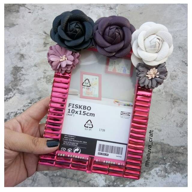 Flower Bunga Bingkai Frame foto swarovski lucu cantik dekorasi rumah kantor kado unik wanita