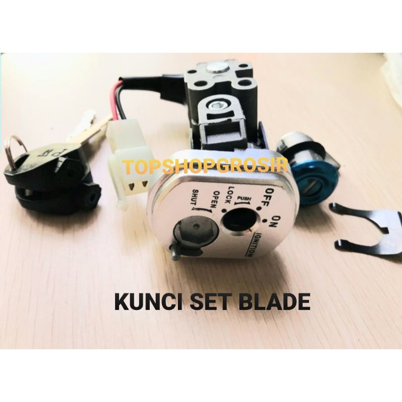 KUNCI KONTAK SET ASSY DEPAN BELAKANG BLADE 2 KABEL