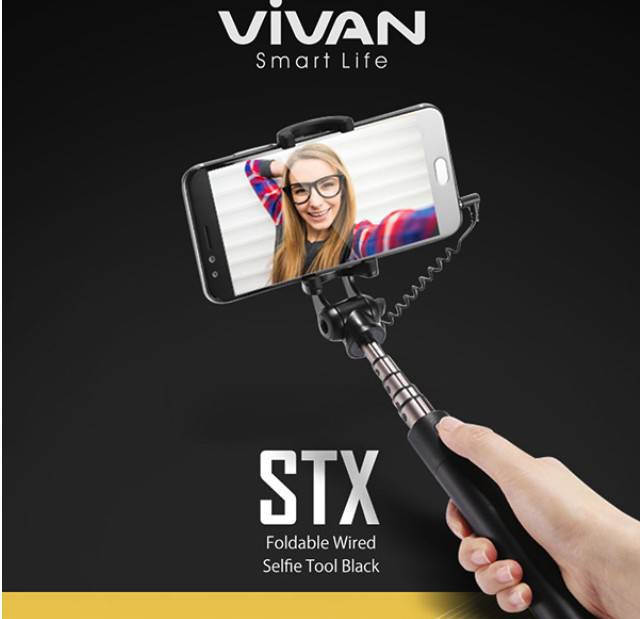 Tongkat narsis Vivan STX aluminium tongsis tongkat Selfie stick 70cm 270 rotate cable control