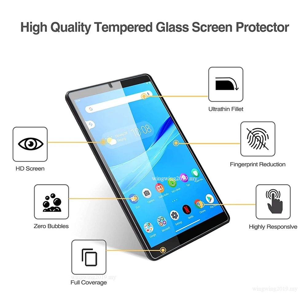 (2 Pak) Pelindung Layar Tempered Glass Full Cover Untuk Tablet Lenovo Tab M8 (HD) 8.0 2019 TB-8505F TB-8505X