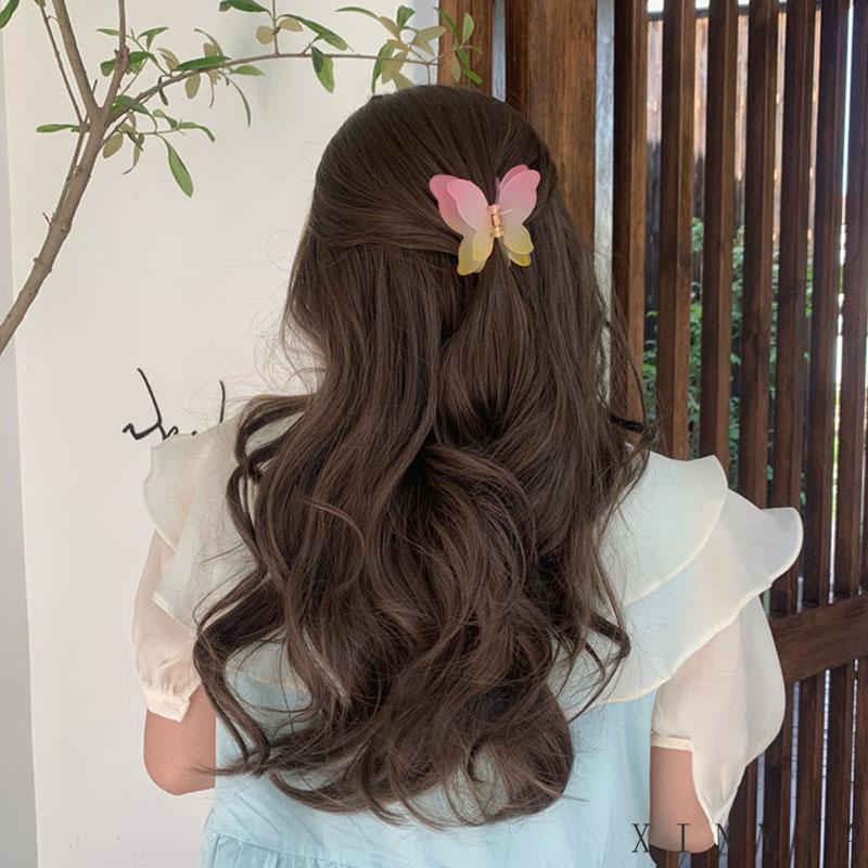 Jepit Rambut Model Butterfly Dua Lapis Warna Gradasi Untuk Wanita