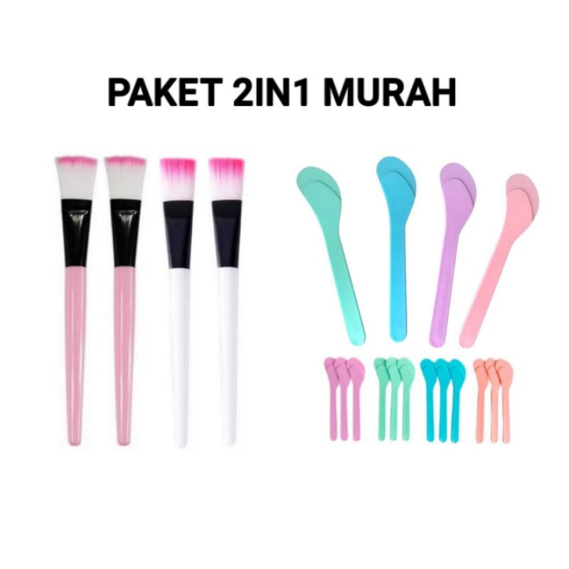 Kanzo - Paket Alat Kecantikan 2in1 Kuas Masker / Spatula Silicone