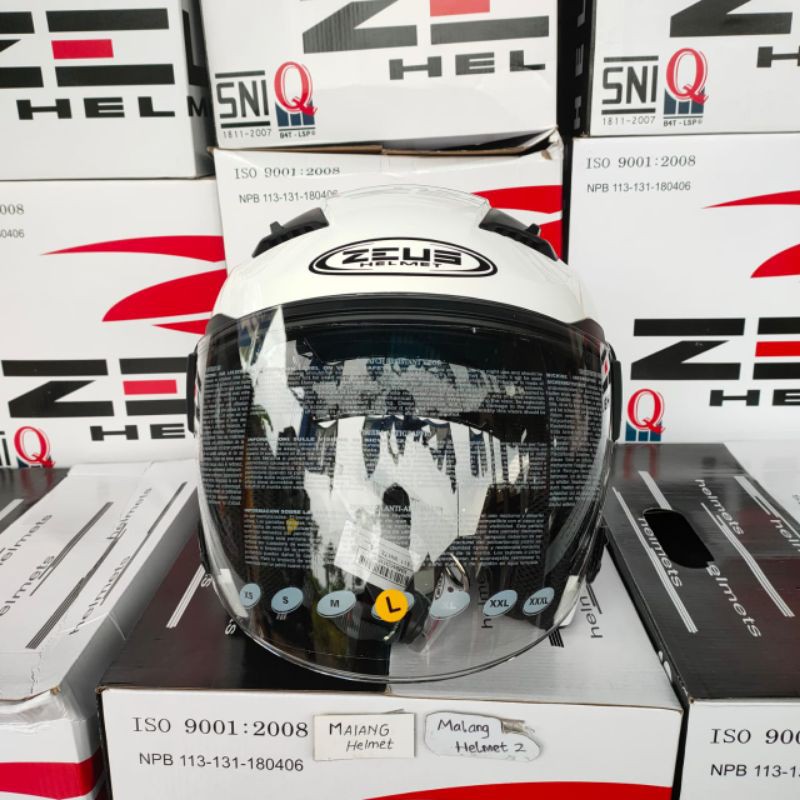 Helm ZEUS 611 Solid White (Ongkir Termurah 2kg)-2