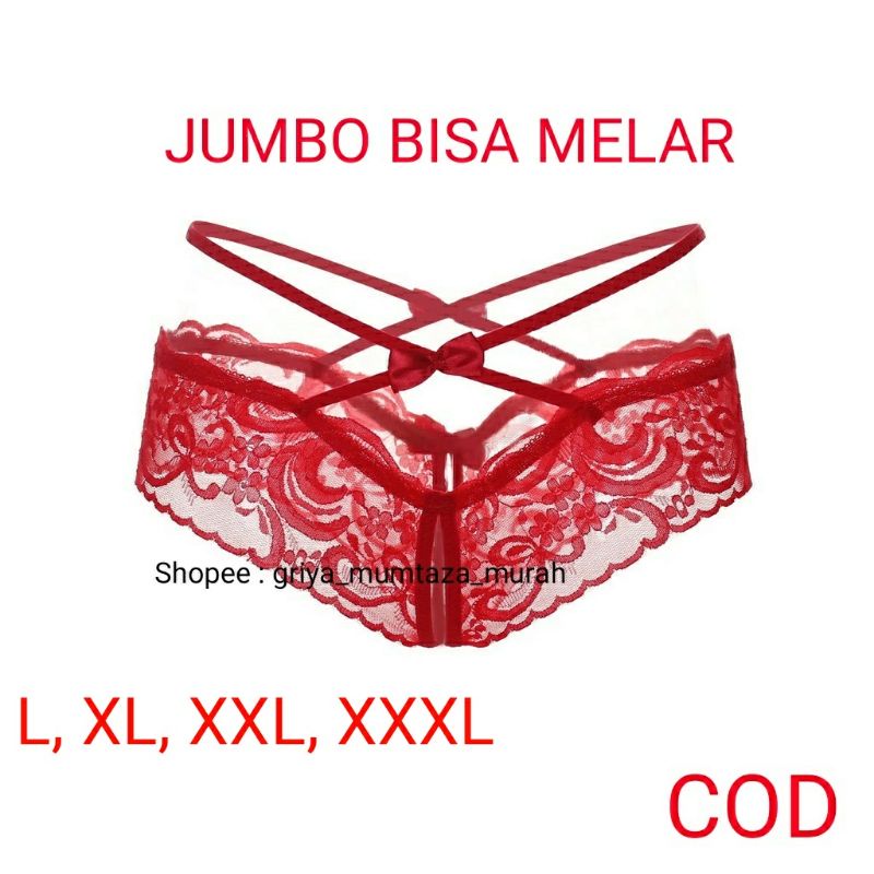 G String JUMBO L, XL, XXL, XXXL Seksi / Bisa COD / Lingerie Seksi Jumbo Lingerie Cantik / G String W