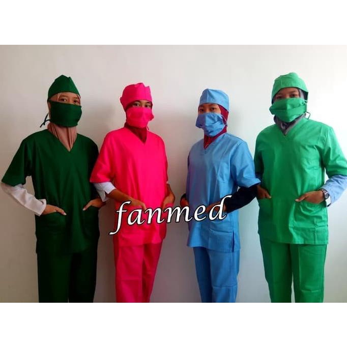 Baju Oka OK oka Okk Tindakan Operasi Masker+Penutup Kepala Dua Saudara