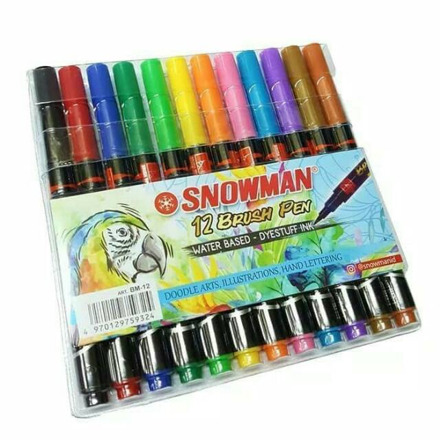 

Snowman Spidol Brush Pen BM-12 12 warna