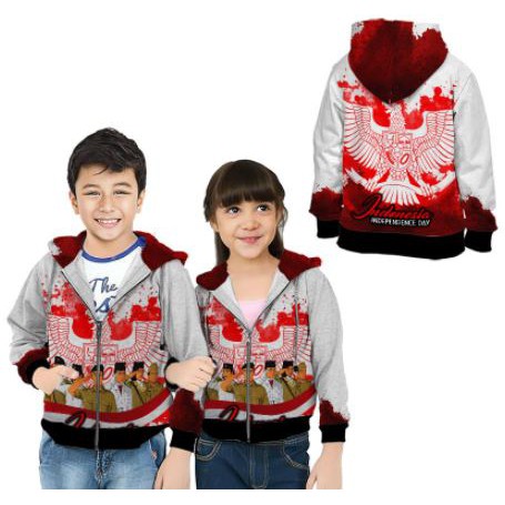 Product Custom Jaket Hoodie Fullprint Anak Murah HUT RI 76 MERDEKA 01