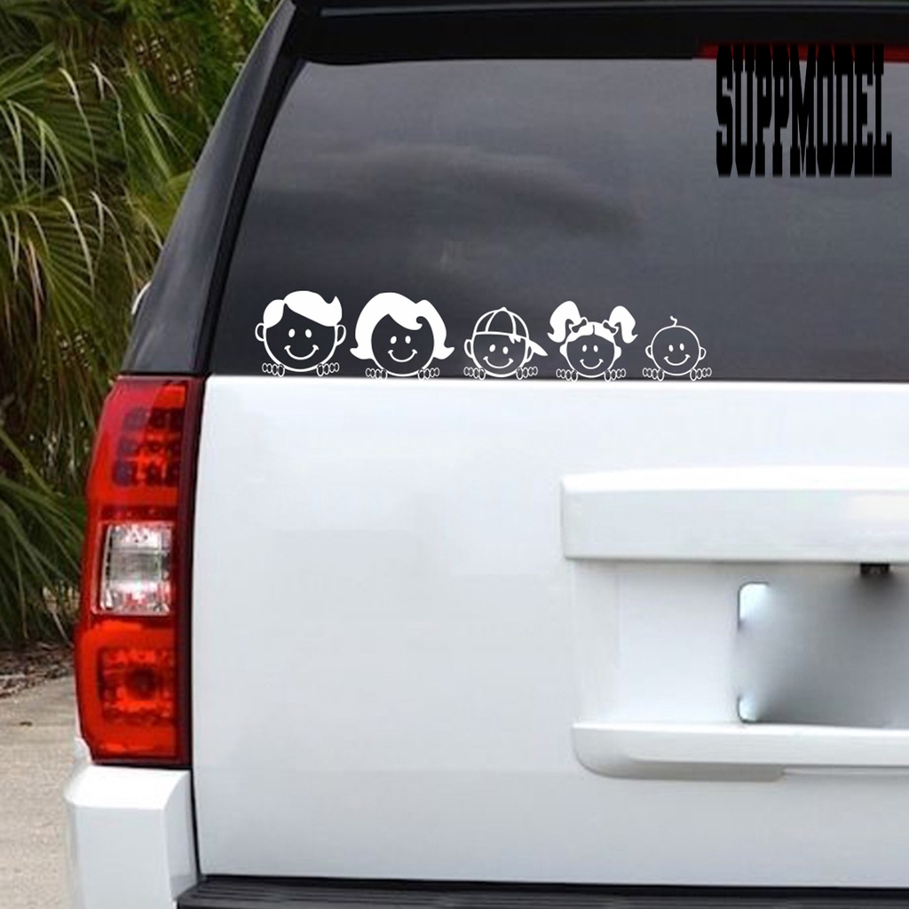 Stiker Motif Kartun Keluarga Bahan PVC Anti Air Tahan Lama Untuk Dekorasi Mobil