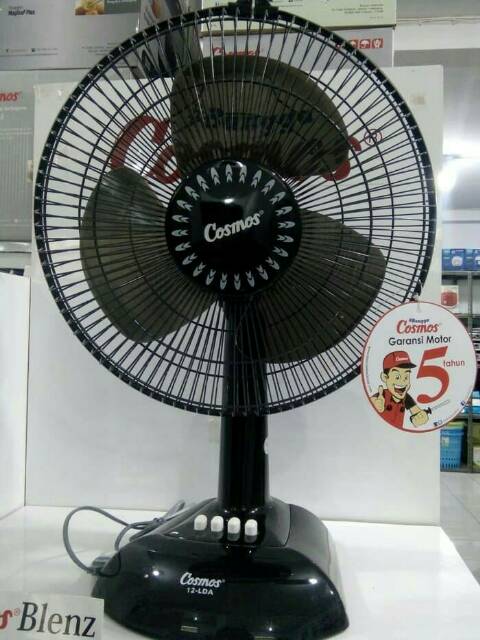 (jamin termurah)kipas angin meja cosmos 12 inchi black edition desk fan 12 lda