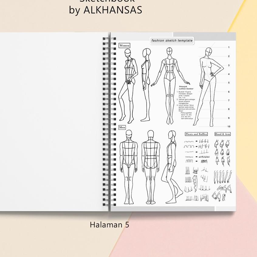 

❣[[ORIGINAL]]Alkhansas - Buku Gambar Fashion Designer Hard Cover (Fashion Designer's Sketchbook) Volume 8