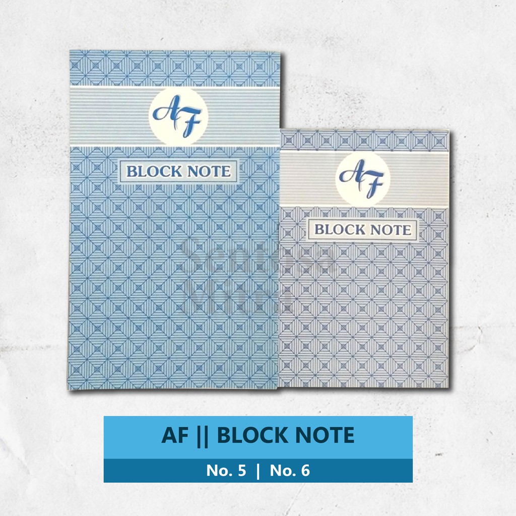 

AF Buku Tulis Block Note No. 5 & 6 (kecil & besar)
