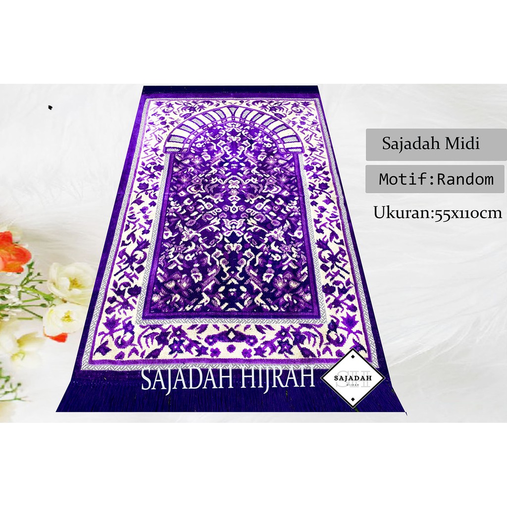 Sajadah Turkey Turki Midi Bulu Ukuran 55x110cm Peralatan Sholat Sauvenir Sejadah Hijrah