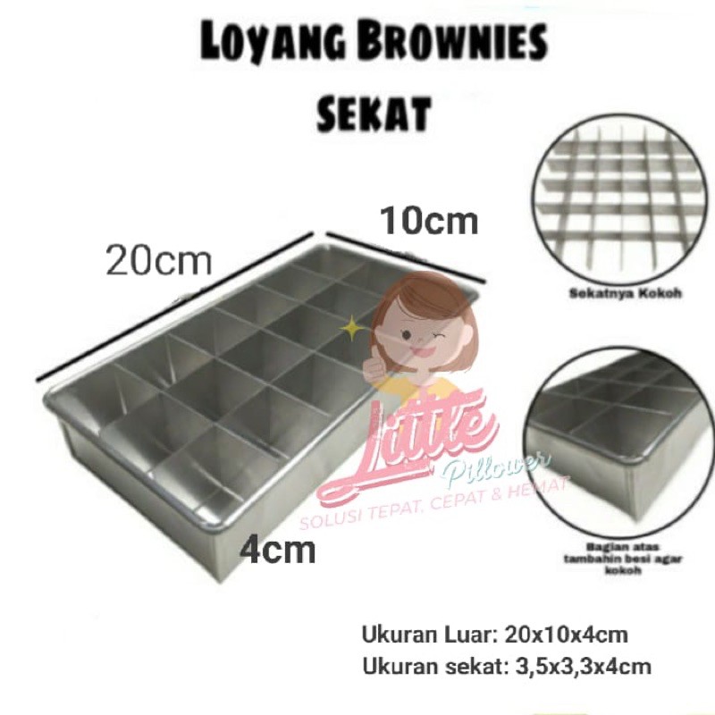 Loyang Brownies sekat 15 ukuran 20x10  Harga Super Ekonomis/ Loyang kue