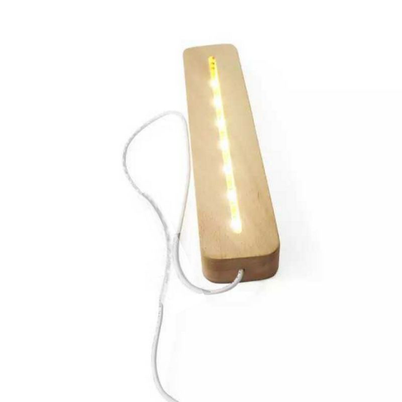 Stand led A6 acrylic led / grosir tatakan lampu hias acrylic / base wood acrylic led