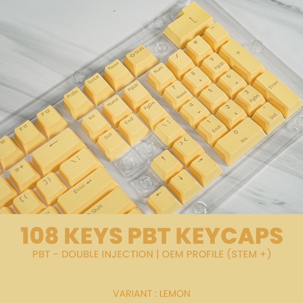 Keycaps mechanical pbt 108 key backlit double injection color - keycap keyboard gaming