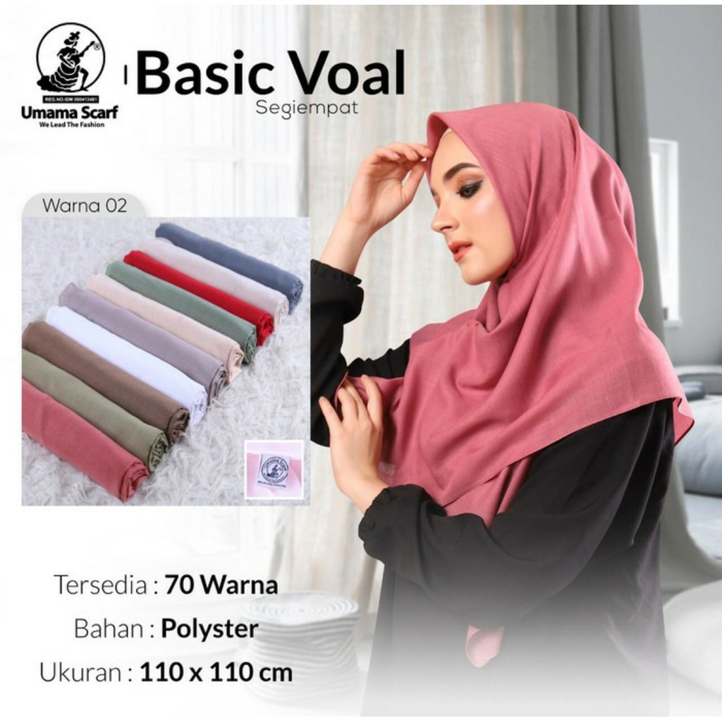 Jilbab Polos Basic Voal Segi Empat Umama Hijab