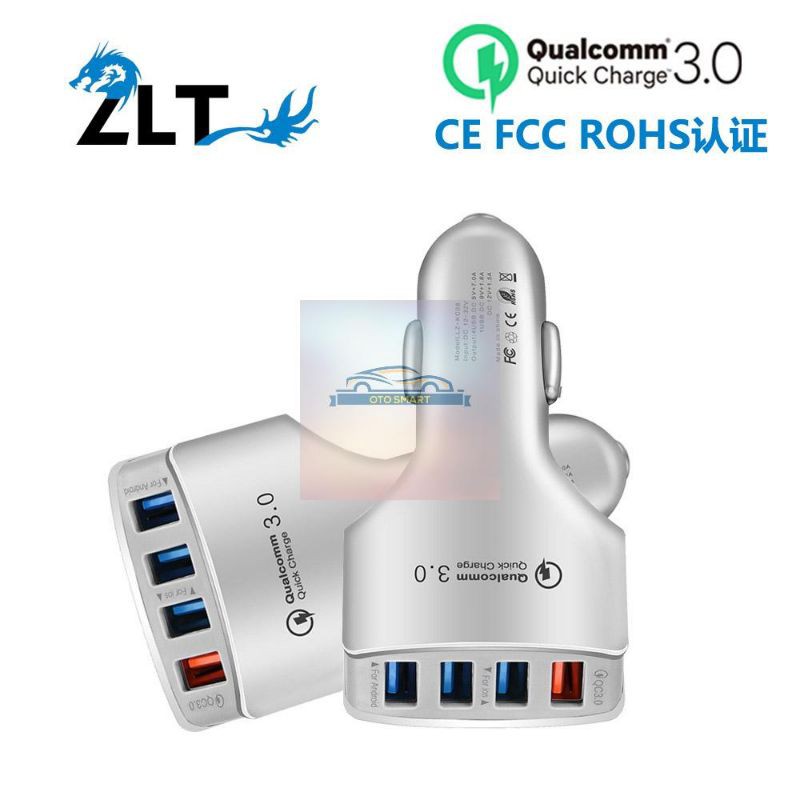 Car Charger Colokan Mobil 4 Ports QC 3.0/3.1A