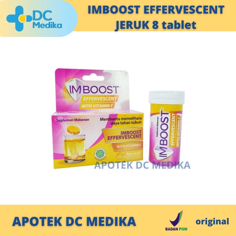 Imboost effervescent botol 8 tablet / Vitamin daya tahan tubuh