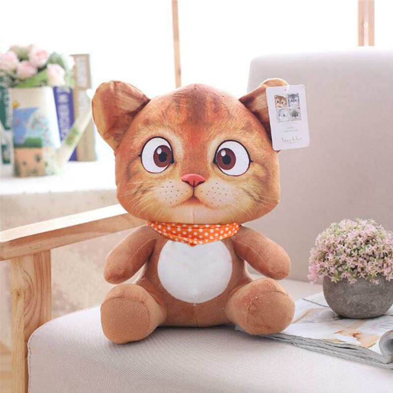 Mary 20cm Boneka Plush 3D Kitten Cushion Bantal Untuk Dekorasi Meja Emosi Menenangkan Non-Deform Office Ornament Mobil Accs