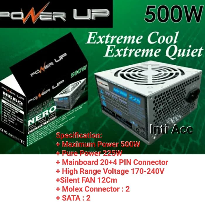 PSU Power 500w / 500 Watt NERO