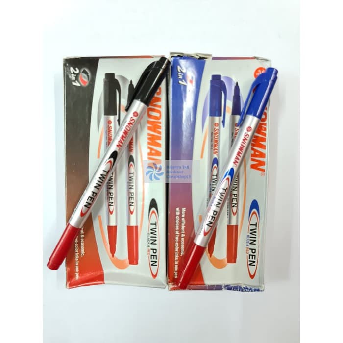 

Alat Tulis Sekolah / Kantor - Spidol Merek Snowman twin pen (Harga per Pcs)