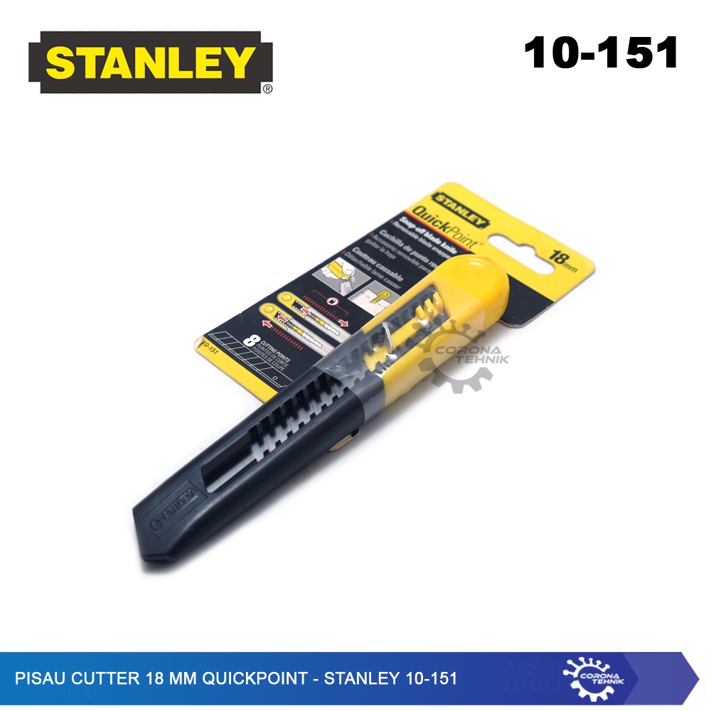 Stanley 10-151 - Pisau Cutter 18 mm QuickPoint