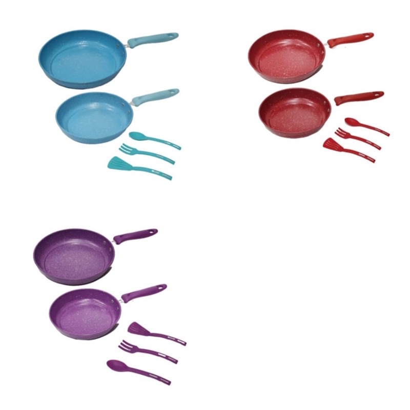 FRYPAN SET 5 PIECES PENGGORENGAN SUTIL SPATULA MARBLE