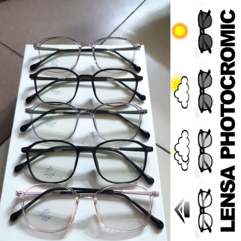 Kacamata PHOTOCROMIC l Ganti Lensa Minus l Anti RadiasiPhotocromic