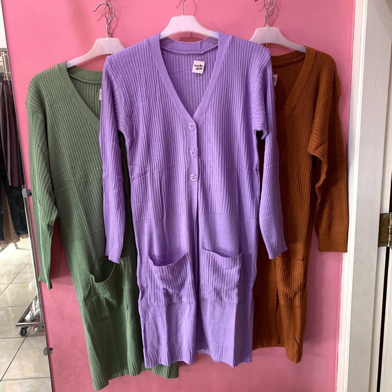 LONG CARDIGAN KANCING / LONGCARDI SAKU / CARDIGAN RAJUT