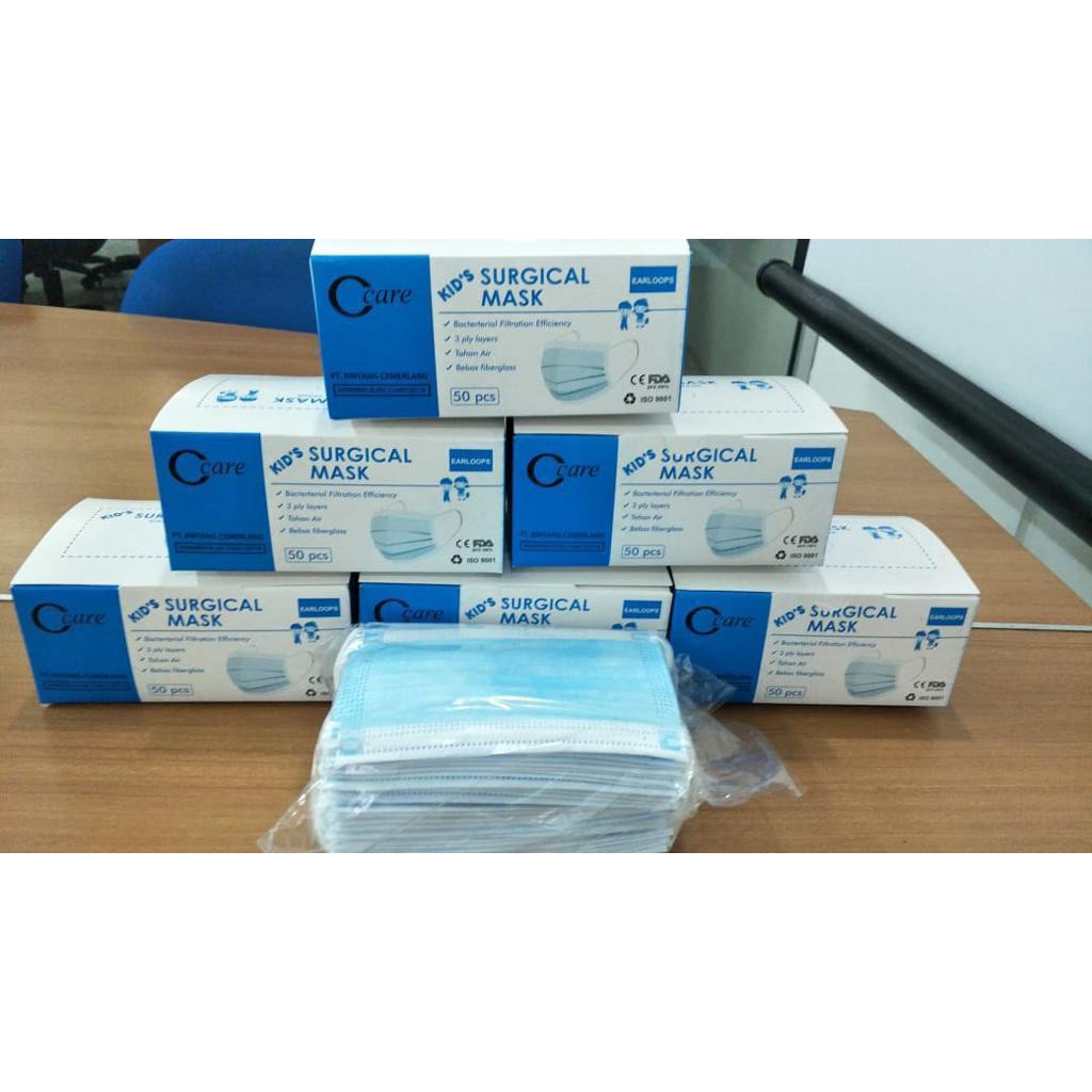 MASKER ANAK C'CARE SURGICAL MASK 50 PCS