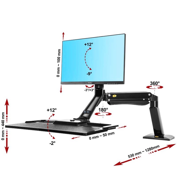 Bracket Monitor 24 27 32 35 inch North Bayou NB FC40 Single Monitor Desk Mount