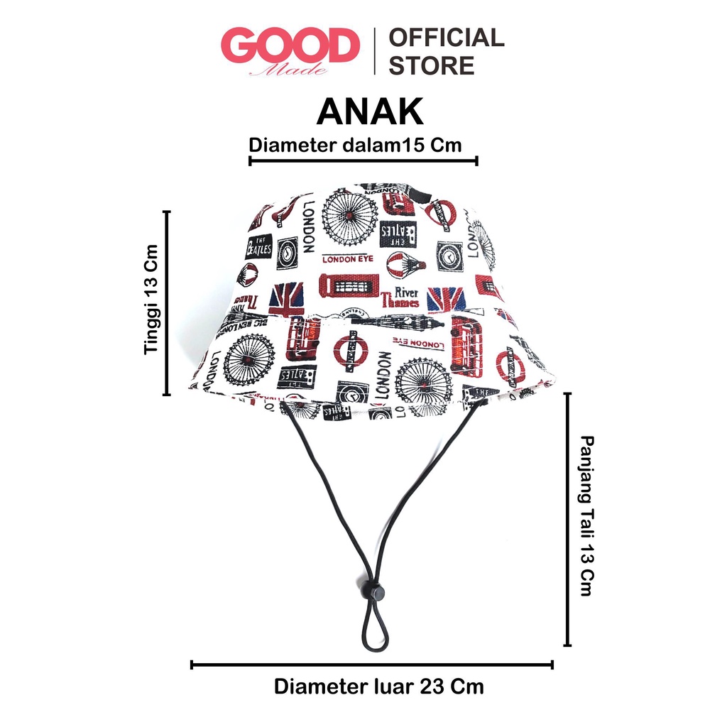 GOOD MADE - Bucket Hat Motif Bucket Hat  bucket hat Dewasa Pria Wanita dan Anak Bahan Premium Motif COD