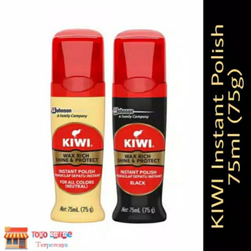 Semir sepatu cair, Kiwi instant polish 75ml, semir sepatu kiwi, semir sepatu hitam coklat neutral