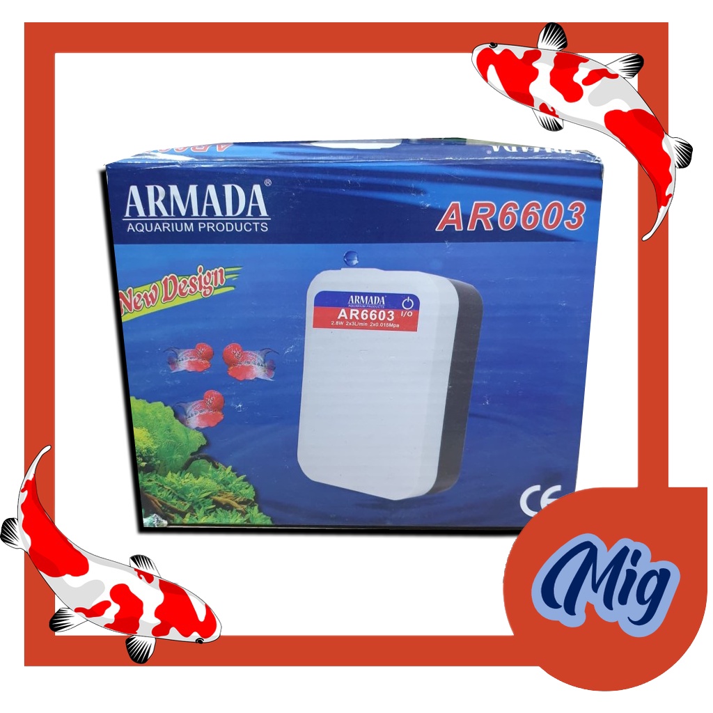 aquarium ikan hias pompa udara air pump AC dc armada ar 6603