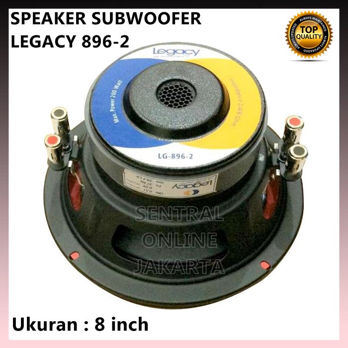 SPEAKER SUBWOOFER 8inch 8 inch LEGACY LG 896-2 WOOFER LG 896 2 LG896-2