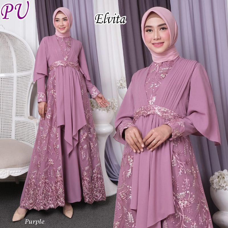 gamis brukat pesta premium terbaru MDelvita