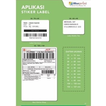 Direct Thermal Sticker Barcode Label Resi Blueprint BP 55x40 55×40 isi 220pcs Untuk Blueprint Lite 58 Lite58