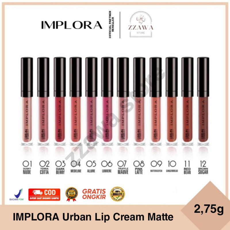 IMPLORA Urban Lip Cream Matte ( Lipcream Lipstick ) BPOM