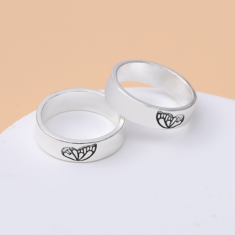 2pcs / Set Cincin Pasangan Bentuk Kupu-Kupu Untuk Hadiah Valentine