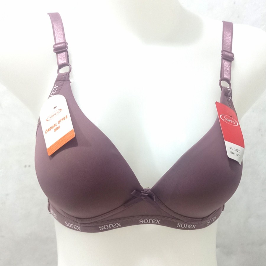 1 Pcs BH SOREX 17232 - Casual Style BRA SOREX Busa Tanpa Kawat Cup A-B Pakaian Dalam Wanita Underwear